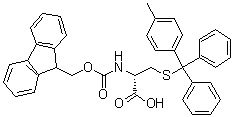 N-[(9H-Fluoren-9-ylmethoxy)carbonyl]-S-[(4-methylphenyl)diphenylmethyl]-D-cysteine molecular structure (CAS 252206-29-4)