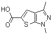 1,3-Dimethyl-1H-thieno[2,3-c]pyrazole-5-carboxylic acid molecular structure (CAS 25252-46-4)