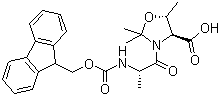(4S,5R)-3-(N-芴甲氧羰基丙氨酰)-2,2,5-三甲基恶唑烷-4-羧酸分子结构 (CAS 252554-79-3)