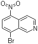 结构式 CAS# 252861-41-9, 8-溴-5-硝基异喹啉; 5-硝基-8-溴异喹啉