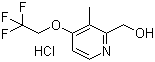 structure of CAS# 253345-80-1, 2-Hydroxymethyl-3-methyl-4-(2,2,2-trifluoroethoxy)pyridine hydrochloride