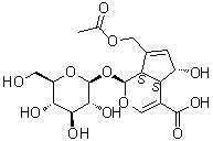 structure of CAS# 25368-11-0, Asperulosidic acid;(1S,4aS,5S,7aS)-7-[(Acetyloxy)methyl]-1-(beta-D-glucopyranosyloxy)-1,4a,5,7a-tetrahydro-5-hydroxycyclopenta[c]pyran-4-carboxylic acid