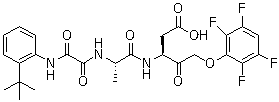 结构式 CAS# 254750-02-2, PF 03491390; Emricasan; N-[2-(叔丁基)苯基]-2-氧代甘氨酰-N-[(1S)-1-(羧基甲基)-2-氧代-3-(2,3,5,6-四氟苯氧基)丙基]-L-丙氨酰胺