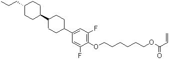 2-Propenoic acid 6-[2,6-difluoro-4-[(trans,trans)-4'-propyl[1,1'-bicyclohexyl]-4-yl]phenoxy]hexyl ester molecular structure (CAS 255386-72-2)
