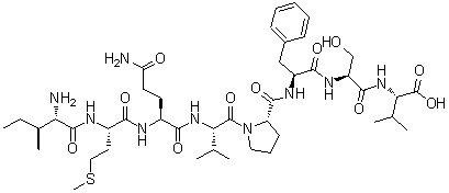 L-Isoleucyl-L-methionyl-L-glutaminyl-L-valyl-L-prolyl-L-phenylalanyl-L-seryl-L-valine molecular structure (CAS 255710-51-1)