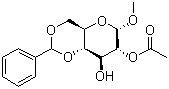 Methyl 2-O-acetyl-4,6-O-benzylidene-alpha-D-glucopyranoside molecular structure (CAS 25577-40-6)