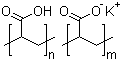结构式 CAS# 25608-12-2, 聚丙烯酸钾; 2-丙烯酸钾的均聚物