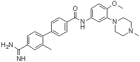 4'-(Aminoiminomethyl)-N-[4-methoxy-3-(4-methyl-1-piperazinyl)phenyl]-2'-methyl-[1,1'-biphenyl]-4-carboxamide molecular structure (CAS 256227-71-1)