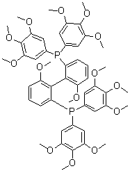 (6,6'-Dimethoxy[1,1'-biphenyl]-2,2'-diyl)bis[bis(3,4,5-trimethoxyphenyl)phosphine] molecular structure (CAS 256235-61-7)