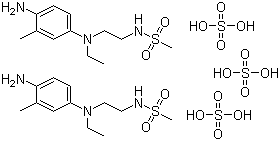 4-氨基-N-乙基-N-(beta-甲磺酰胺乙基)间甲苯胺硫酸盐分子结构 (CAS 25646-71-3)