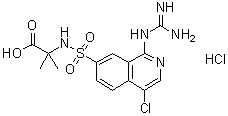 N-[[1-[(Aminoiminomethyl)amino]-4-chloro-7-isoquinolinyl]sulfonyl]-2-methylalanine monohydrochloride molecular structure (CAS 256476-36-5)