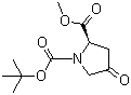 structure of CAS# 256487-77-1, 1-tert-Butyl 2-methyl (2R)-4-oxopyrrolidine-1,2-dicarboxylate;(2R)-4-oxo-1,2-Pyrrolidinedicarboxylic acid 1-(tert-butyl) 2-methyl ester