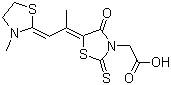 5-[1-甲基-2-(3-甲基噻唑烷-2-亚基)乙亚基]-4-氧代-2-硫酮噻唑烷-3-乙酸分子结构 (CAS 25651-76-7)