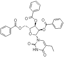 5-乙基-2',3',5'-三-O-苯甲酰基尿苷分子结构 (CAS 25692-02-8)