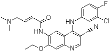 结构式 CAS# 257933-82-7, 培利替尼; 贝利替尼; (2E)-N-[4-[(3-氯-4-氟苯基)氨基]-3-氰基-7-乙氧基-6-喹啉基]-4-(二甲基氨基)-2-丁烯酰胺