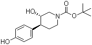 N-叔丁氧羰基-4-(4-羟基苯基)-(3S,4S)-3-哌啶醇分子结构 (CAS 257938-67-3)