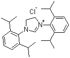 structure of CAS# 258278-25-0, 1,3-Bis(2,6-diisopropylphenyl)imidazolidinium choride;1,3-Bis(2,6-diisopropylphenyl)-4,5-dihydroimidazolin-2-ylidene hydrochloride; 1,3-Bis(2,6-diisopropylphenyl)-4,5-dihydroimidazolinium chloride; 1,3-Bis(2,6-diisopropylphenyl)dihydroimidazolium chloride; 1,3-Bis(2,6-diisopropylphenyl)imidazolidin-2-ylidene monohydrochloride; 1,3-Bis(2,6-diisopropylphenyl)-4,5-dihydro-1H-imidazol-3-ium chloride