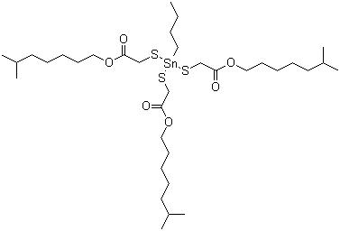 2,2',2''-[(丁基锡烷基)三(硫代)]三乙酸三异辛酯分子结构 (CAS 25852-70-4)