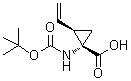 (1S,2R)-1-[[(1,1-Dimethylethoxy)carbonyl]amino]-2-ethenylcyclopropanecarboxylic acid molecular structure (CAS 259214-55-6)