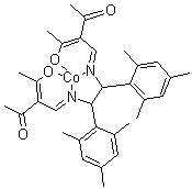 结构式 CAS# 259259-80-8, (1S,2S)-N,N'-二(2-乙酰基-3-氧代-2-丁烯亚基)-1,2-二均三甲苯基乙二胺合钴(II)