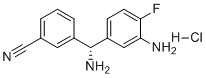 (R)-3-(Amino(3-amino-4-fluorophenyl)methyl)benzonitrile hydrochloride molecular structure (CAS 2602377-06-8)