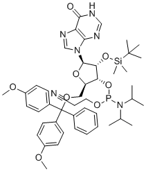结构式 CAS# 261518-12-1, 5'-O-DMT-2'-O-叔-丁基二甲基硅烷基-肌苷3'-CE亚磷酰胺