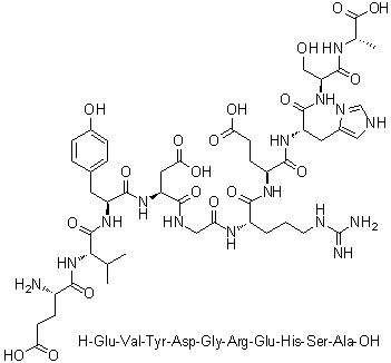 L-alpha-Glutamyl-L-valyl-L-tyrosyl-L-alpha-aspartylglycyl-L-arginyl-L-alpha-glutamyl-L-histidyl-L-seryl-L-alanine molecular structure (CAS 263766-34-3)