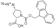 (2S,4S)-4-Azido-1,2-pyrrolidinedicarboxylic acid 1-(9H-fluoren-9-ylmethyl) ester molecular structure (CAS 263847-08-1)