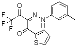 结构式 CAS# 263890-70-6, 4,4,4-三氟-1-(2-噻吩基)-1,2,3-丁三酮 2-[(3-甲基苯基)腙]