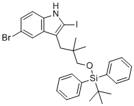 5-Bromo-3-(3-((tert-butyldiphenylsilyl)oxy)-2,2-dimethylpropyl)-2-iodo-1H-indole molecular structure (CAS 2641451-43-4)