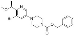benzyl 4-[5-bromo-6-[(1S)-1-methoxyethyl]-3-pyridyl]piperazine-1-carboxylate molecular structure (CAS 2641451-78-5)