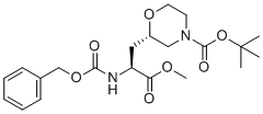 structure of CAS# 2641824-60-2, tert-butyl (2S)-2-[(2S)-2-(benzyloxycarbonylamino)-3-methoxy-3-oxo-propyl]morpholine-4-carboxylate;2-Methyl-2-propanyl (2S)-2-[(2S)-2-{[(benzyloxy)carbonyl]amino}-3-methoxy-3-oxopropyl]-4-morpholinecarboxylate