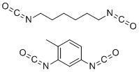 1,6-二异氰酸己烷和2,4-二异氰酸-1-甲基苯的聚合物分子结构 (CAS 26426-91-5)