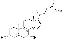 结构式 CAS# 2646-38-0, 鹅去氧胆酸钠
