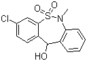 structure of CAS# 26723-60-4, 3-Chloro-6,11-dihydro-6-methyldibenzo[c,f][1,2]thiazepin-11-ol 5,5-dioxide