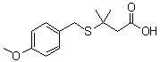 structure of CAS# 268219-99-4, 3-[[(4-Methoxyphenyl)methyl]thio]-3-methylbutanoic acid