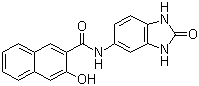 structure of CAS# 26848-40-8, N-(2,3-Dihydro-2-oxo-1H-benzimidazol-5-yl)-3-hydroxy-2-naphthalenecarboxamide;3-Hydroxy-N-(2-oxo-1,3-dihydrobenzoimidazol-5-yl)naphthalene-2-carboxamide