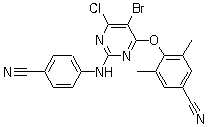 4-[[5-Bromo-6-chloro-2-[(4-cyanophenyl)amino]-4-pyrimidinyl]oxy]-3,5-dimethylbenzonitrile molecular structure (CAS 269055-76-7)