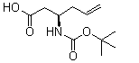 (3R)-3-[[(1,1-Dimethylethoxy)carbonyl]amino]-5-hexenoic acid molecular structure (CAS 269726-94-5)