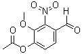 4-O-乙酰基-2-硝基香草醛分子结构 (CAS 2698-69-3)