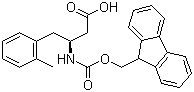 结构式 CAS# 270062-91-4, Fmoc-(S)-3-氨基-4-(2-甲基苯基)丁酸; (S)-N-芴甲氧羰基-3-氨基-4-(2-甲基苯基)丁酸