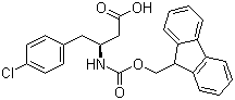 结构式 CAS# 270596-43-5, (S)-N-芴甲氧羰基-3-氨基-4-(4-氯苯基)丁酸