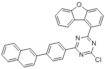 2-Chloro-4-dibenzofuran-1-yl-6-(4-naphthalen-2-ylphenyl)-1,3,5-triazine molecular structure (CAS 2722775-74-6)