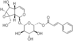 structure of CAS# 27409-30-9, Picroside I;[1aS-[1aalpha,1bbeta,2beta(E),5abeta,6beta,6aalpha]]-1a,1b,2,5a,6,6a-Hexahydro-6-hydroxy-1a-(hydroxymethyl)oxireno[4,5]cyclopenta[1,2-c]pyran-2-yl 6-(3-phenyl-2-propenoate) beta-D-glucopyranoside
