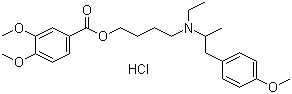 Mebeverine hydrochloride molecular structure (CAS 2753-45-9)