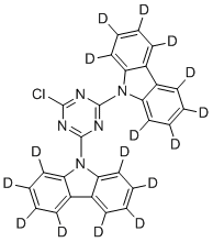 9,9'-(6-chloro-1,3,5-triazine-2,4-dihyl)bis(9H-carbozole-1,2,3,4,5,6,7,8-d8) molecular structure (CAS 2778147-34-3)