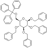 Benzyl 2,3,4-tri-O-benzyl-6-O-trityl-beta-D-glucopyranoside molecular structure (CAS 27851-28-1)