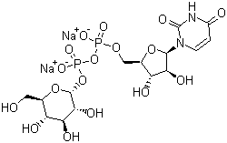 二磷酸尿苷葡萄糖二钠盐分子结构 (CAS 28053-08-9)