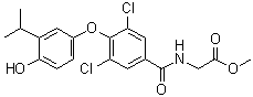 N-[3,5-二氯-4-[4-羟基-3-(1-甲基乙基)苯氧基]苯甲酰基]甘氨酸甲酯分子结构 (CAS 280779-39-7)