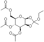 1,2-O-(1-Ethoxyethylidene)-beta-D-mannopyranose triacetate molecular structure (CAS 28140-37-6)